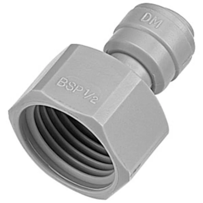 DMfit Female BSPP Connector Flat Type – 1/2″ Push-in x 1/2″ BSP(P)