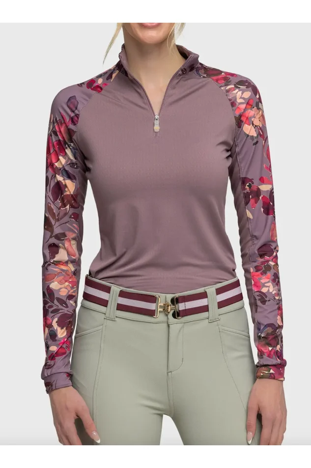 DUSTY MAUVE WATERCOLOR RAGLAN LONG SLEEVE SUN SHIRT