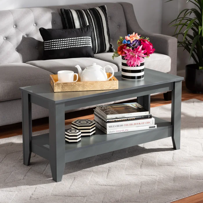 Elada Modern and Contemporary Grey Finished Wood Coffee Table