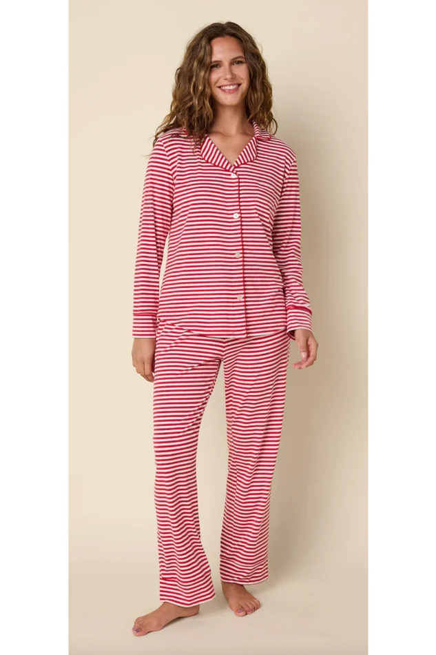 ESSENTIAL STRIPE PIMA KNIT LONG-SLEEVED PAJAMA