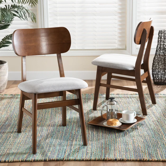 Euclid Mid-Century Modern 2-Piece Dining Chair Set