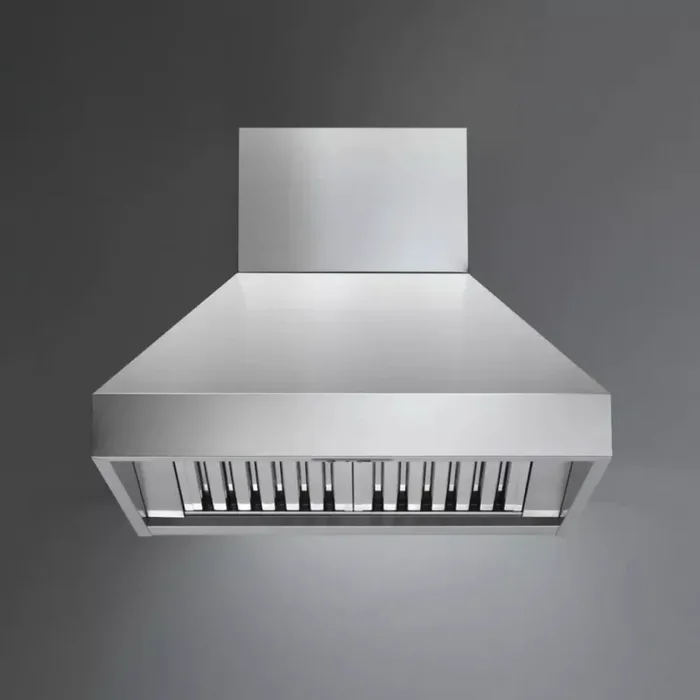 Falmec FPDPR36I9SS3 Pyramid Chimney Style Island Mount Range Hood with 3-Speed Internal Motor, Slider Controls, Baffle Filters, LED Lighting, and Stainless Steel Finish