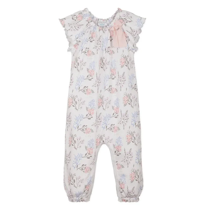 Feather Baby Annabelle On White Bow Romper