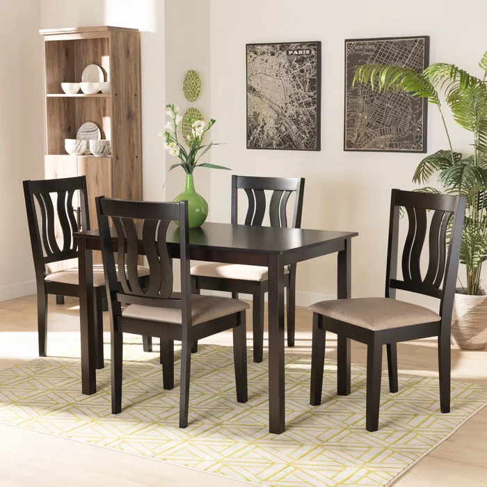 Fenton Modern and Contemporary Transitional 5-Piece Dining Set