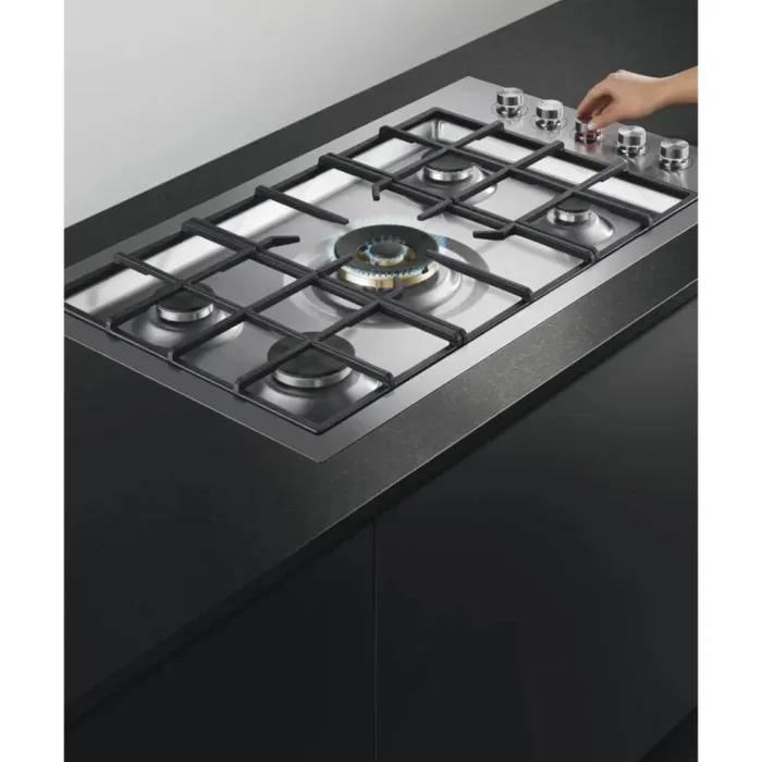 Fisher & Paykel Series 9 Contemporary Series CG365DLPRX2N 36 Inch Gas Cooktop with 5 Sealed Burners, Continuous Grates, Dual Wok Burner, Innovalve Technology, Auto-Reignition, Electronic Ignition and Wok Stand; Liquid Propane - Image 2