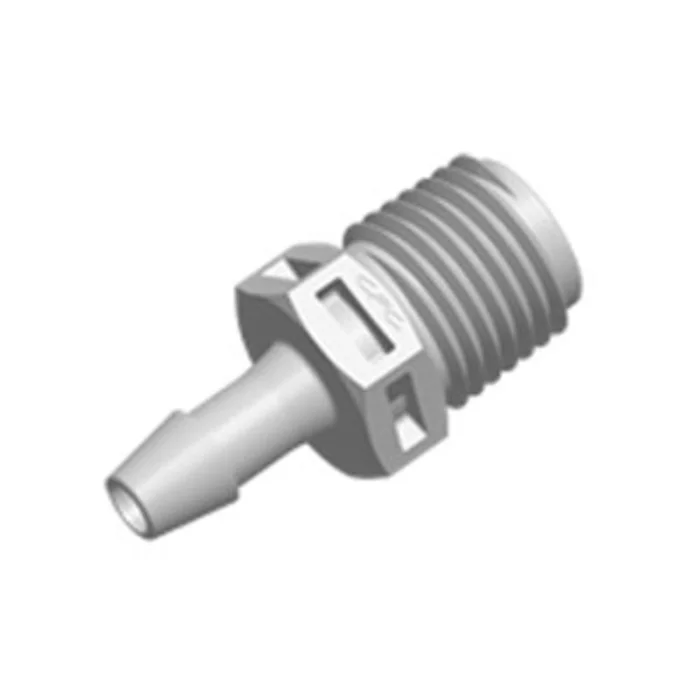 FitQuik PVDF (Kynar) Thread to Tube Straight Fitting – 1/4 NPT to 3/16 ID Barb
