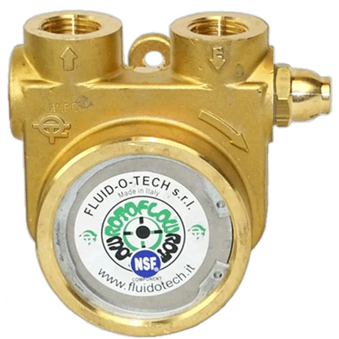 Fluid-o-Tech Lead Free Brass Rotary Vane Pump with Brass Key 190 gph 1/2″ NPT