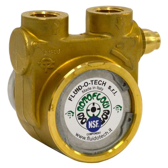 Fluid-o-Tech Lead Free Brass Rotary Vane Pump with Brass Key 250 gph 1/2″ NPT