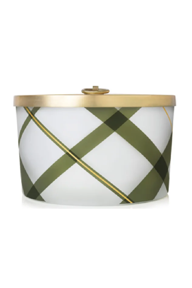 FRASIER FIR FROSTED PLAID LARGE POURED CANDLE