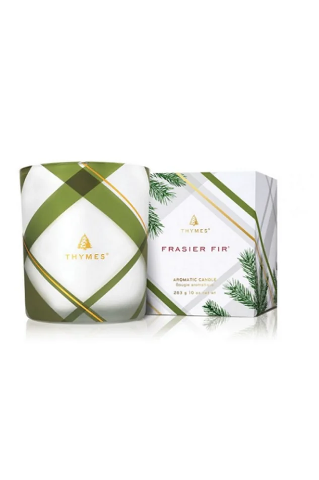 FRASIER FIR FROSTED PLAID MEDIUM POURED CANDLE