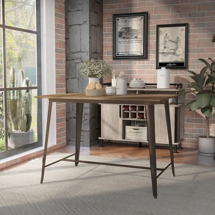 Furniture of America Rish Industrial Brown 54-inch Counter Height Dining Table