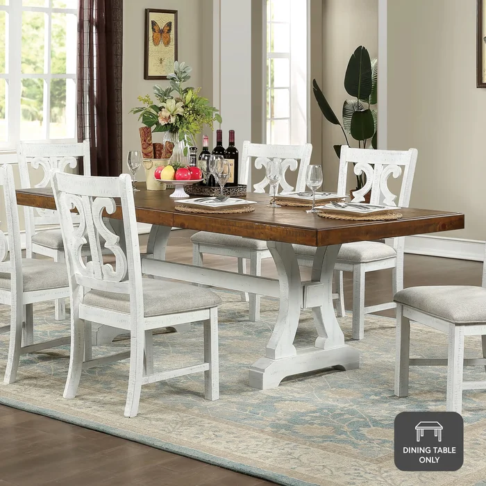 Furniture of America Sylmer White 86-inch Wood Expandable Dining Table