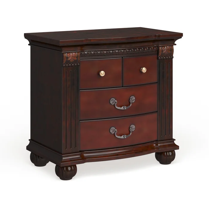 Furniture of America Vayne Solid Wood 3 Drawer Nightstand