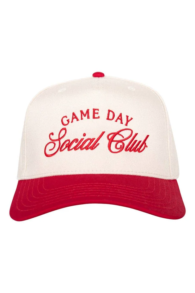 Game Day Social Club Two-Toned Vintage Hat: Red and Tan