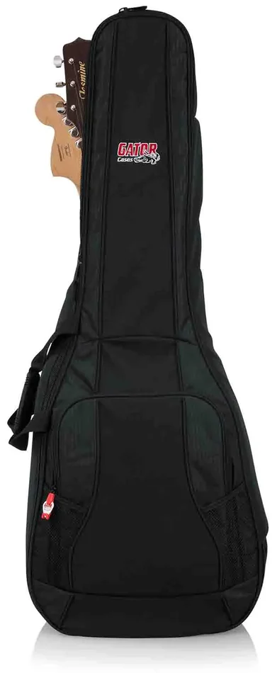 Gator Cases GB-4G-ACOUELECT Double Guitar Gig Bag for Acoustic and Electric Guitar with Adjustable Backpack Straps