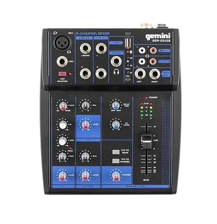 Gemini Sound GEM-05USB, Compact 5-Channel USB Mixer with Bluetooth on Sale