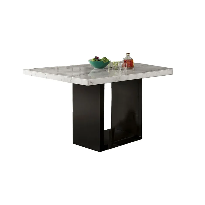 Genuine Marble Counter Height Dining Table in White