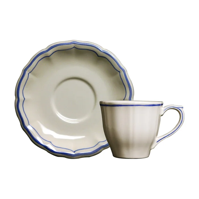 Gien Filet Blue U.S. Cup And Saucer