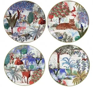 Gien Le Jardin Du Palais Canape Plate, Set Of 4