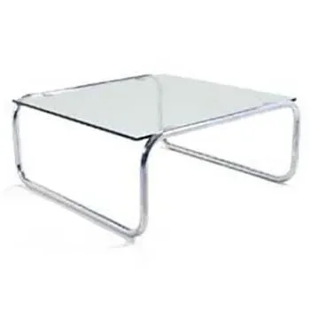 Glass & Chrome Tube Coffee Table