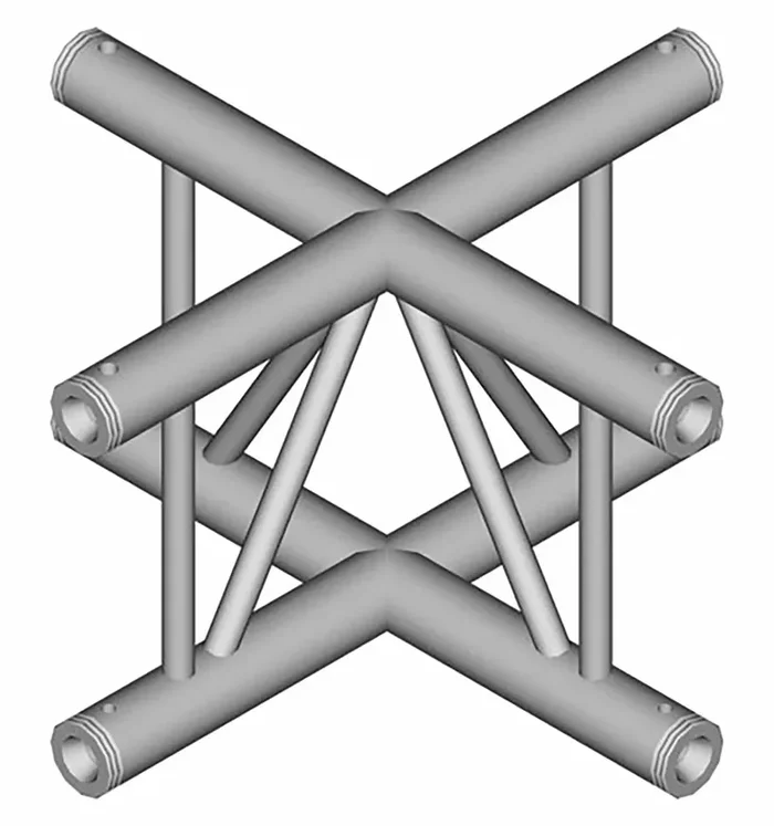 Global Truss IB-4072-V, Vertical Four Way Cross Junction for F32 I-Beam Truss System – 1.64 ft