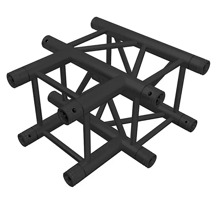 Global Truss SQ-4129 BLK/MTE, Three Way T-Junction – Black