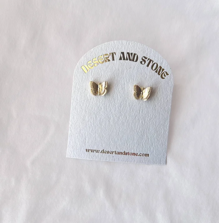 Gold Butterfly Studs