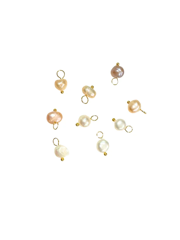 Gold Natural Freshwater Pearl Charm