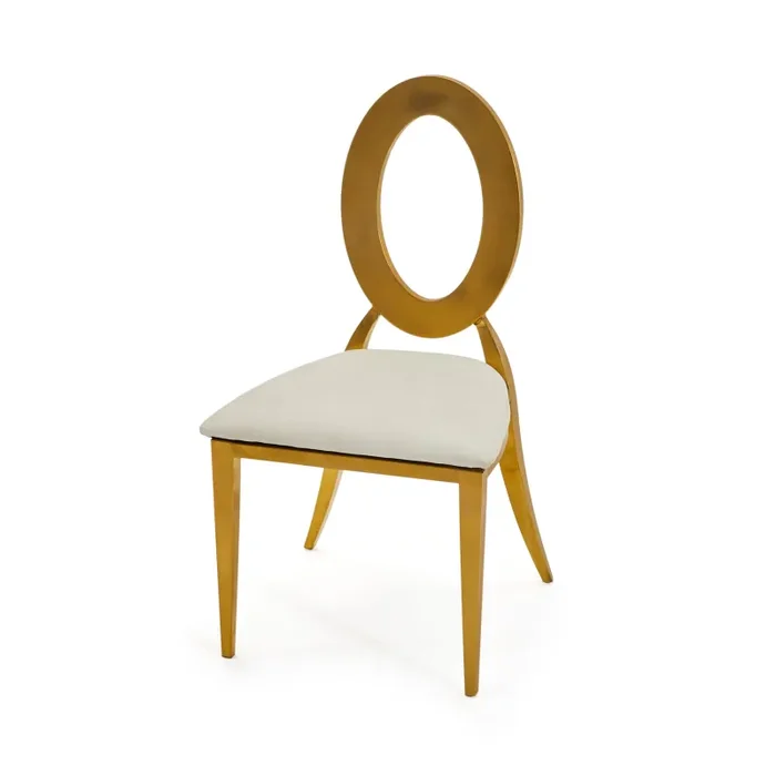 Gold Oval Back Deco Dining Chair