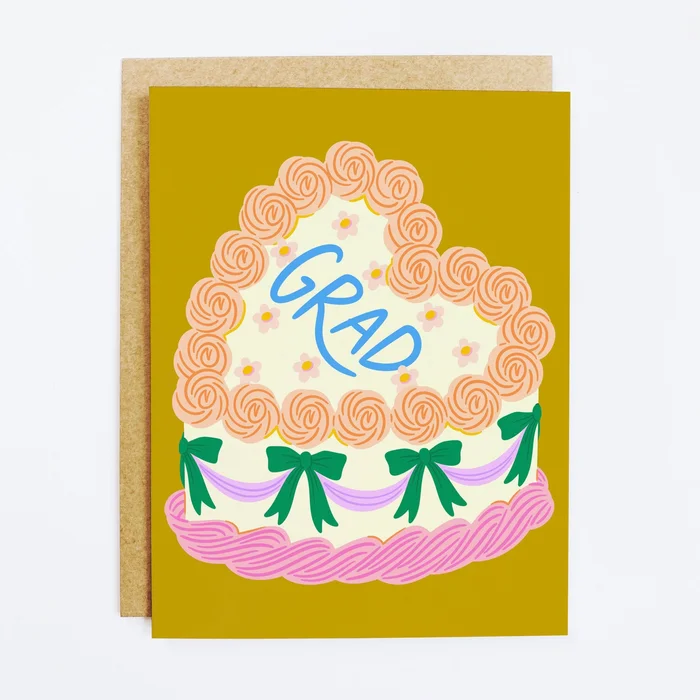 Grad Color-block Cake Greeting Card