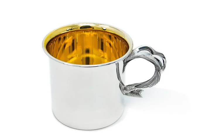 Grainger Mckoy Sterling Baby Cup With Feather Handle