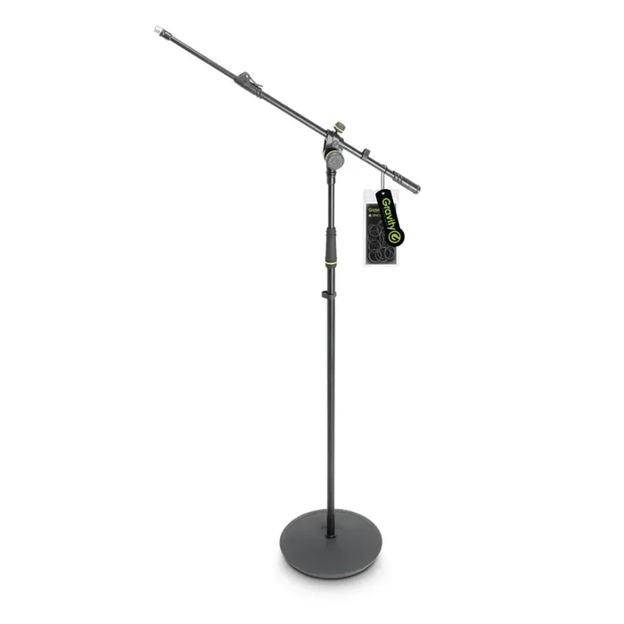 Gravity GMS2322B Microphone Stand with Round Base and 2-Point Adjustment Telescoping Boom