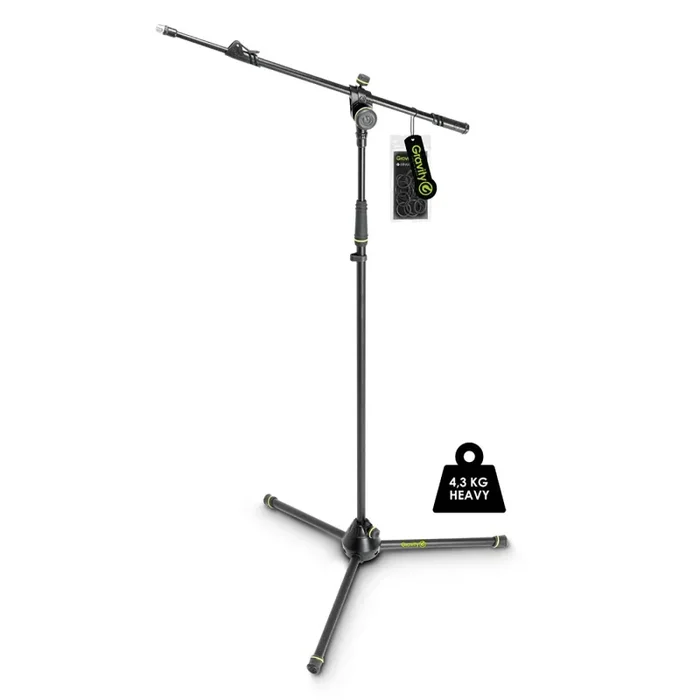 Gravity GMS4322HDB Heavy Duty Microphone Stand, Tripod, 2-Point Telescopic Boom