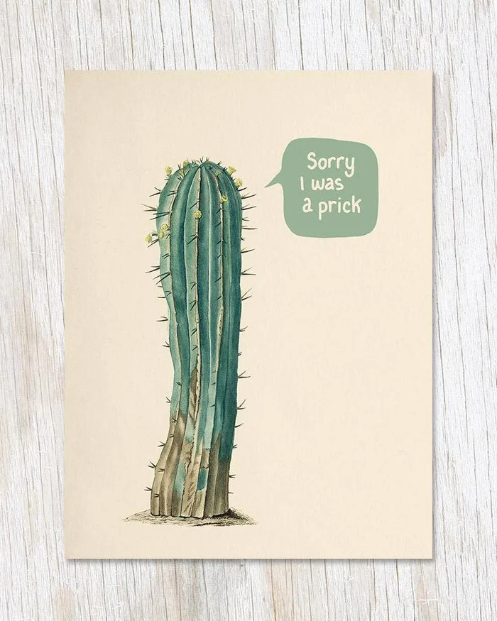 Greeting Card – Sorry I Was A Prick: Cactus