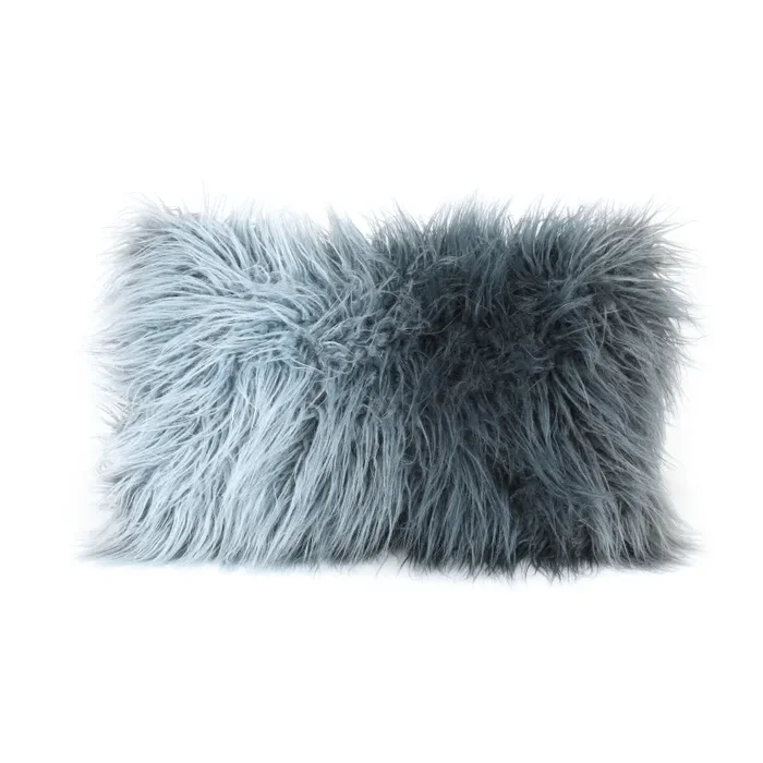 Grey-Blue Faux Fur Pillow Online Hot Sale