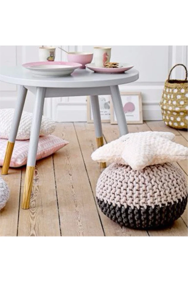 GREY/NUDE POUF