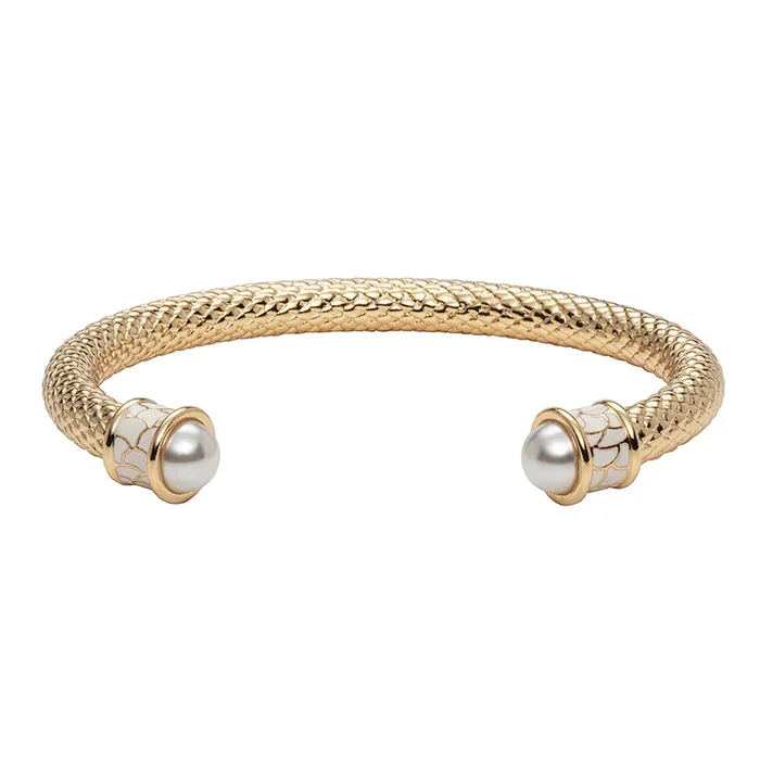 Halcyon Days Salamander Gold & Pearl Torque Bangle