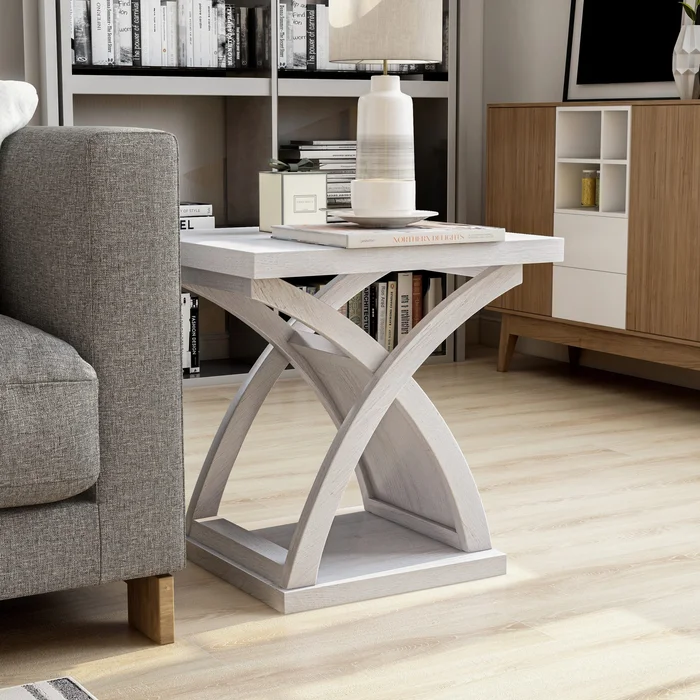 Hali Contemporary 22-inch Wood Bottom Shelf Side Table by Furniture of America