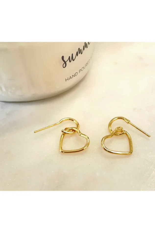 HEART EARRING GOLD PLATED
