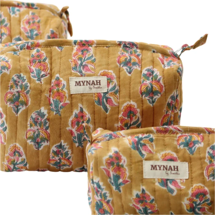 Henna Motif Print Cosmetic Bag