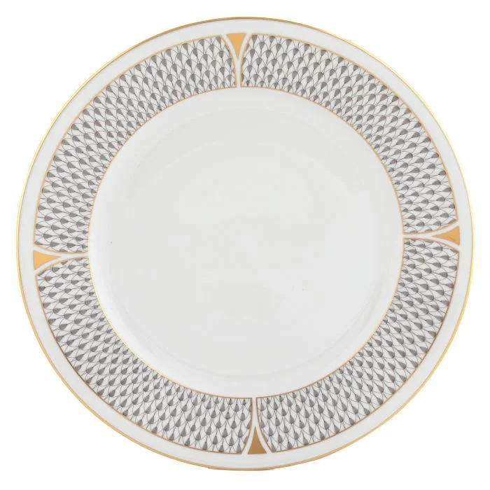 Herend Art Deco Dinner Plate, Gray