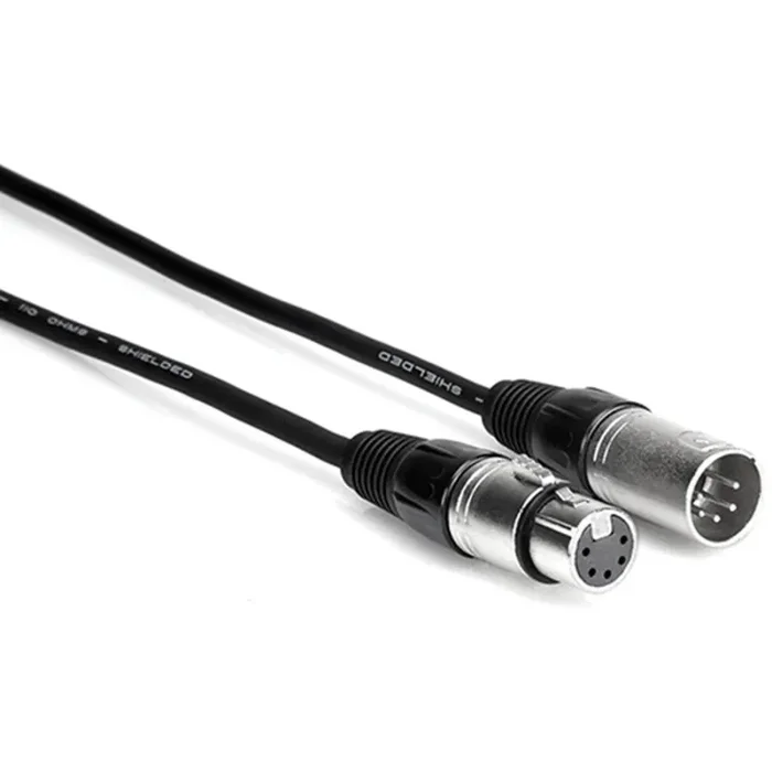 Hosa DMX 5-Pin XLR Male to 5-Pin XLR Female Extension Cable – 3′