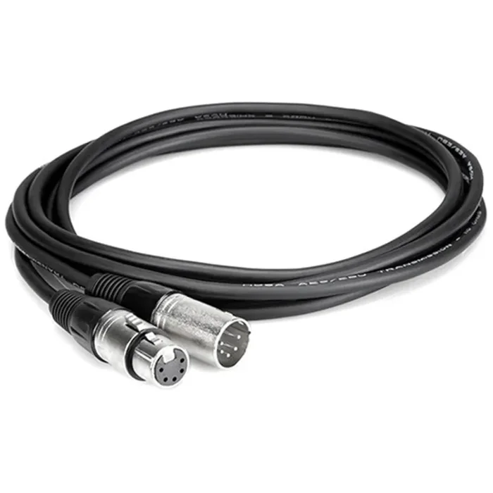 Hosa DMX 5-Pin XLR Male to 5-Pin XLR Female Extension Cable – 3′ - Image 2