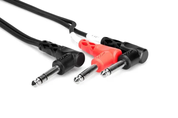 Hosa STP-201RR Insert Cable Right-angle 1/4 in TRS to Dual Right-angle 1/4 in TS – 1 Meter Sale
