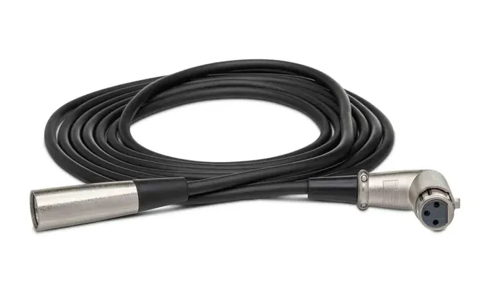 Hosa XFF-110, Right-angle XLR3F to XLR3M Balanced Interconnect Cable – 10 Feet