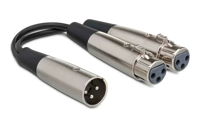 Hosa YXF-101.5, XLR Male to Dual XLR Female Y Cable – 18 Inches