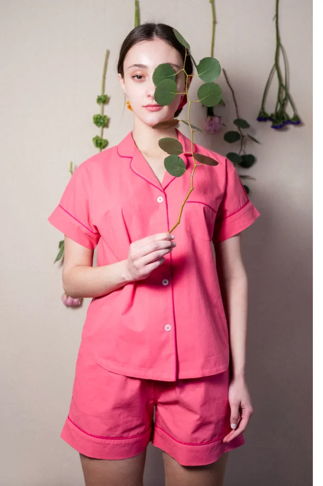 HOT PINK SNOOZER-SHORT SLEEP SET