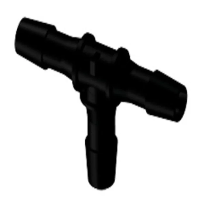 HT1231 Tee Fitting Black Nylon 3/8 HB X 3/8 HB X 3/8 HB