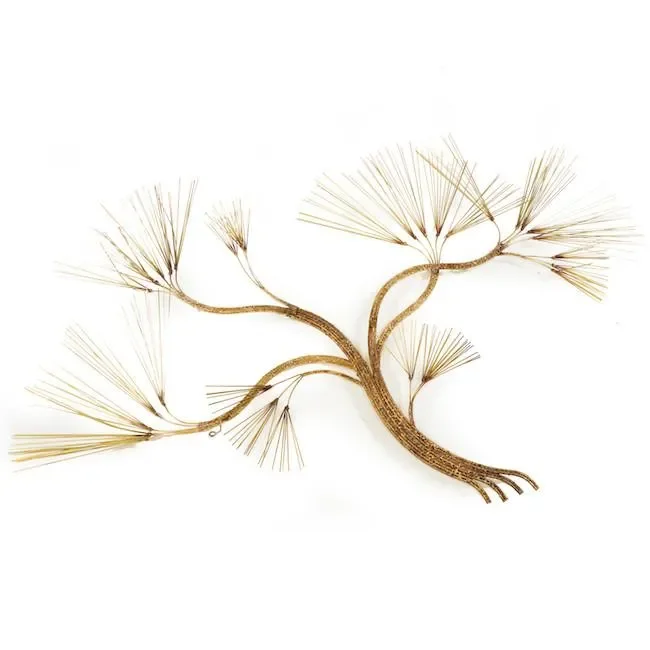 Huge Brass Gold Wire Tree Wall Sculpture on Sale