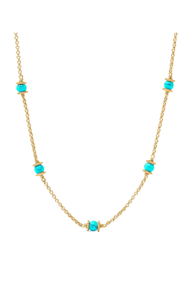 HYDRA DELICATE STATION NECKLACE-TURQ